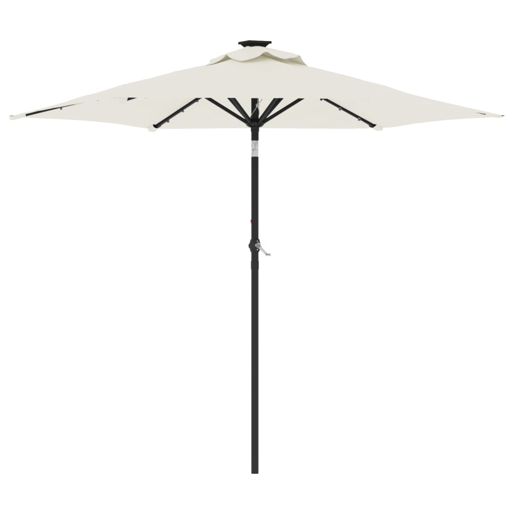 Garden Parasol With Leds And Steel Pole 225X225X212Cm