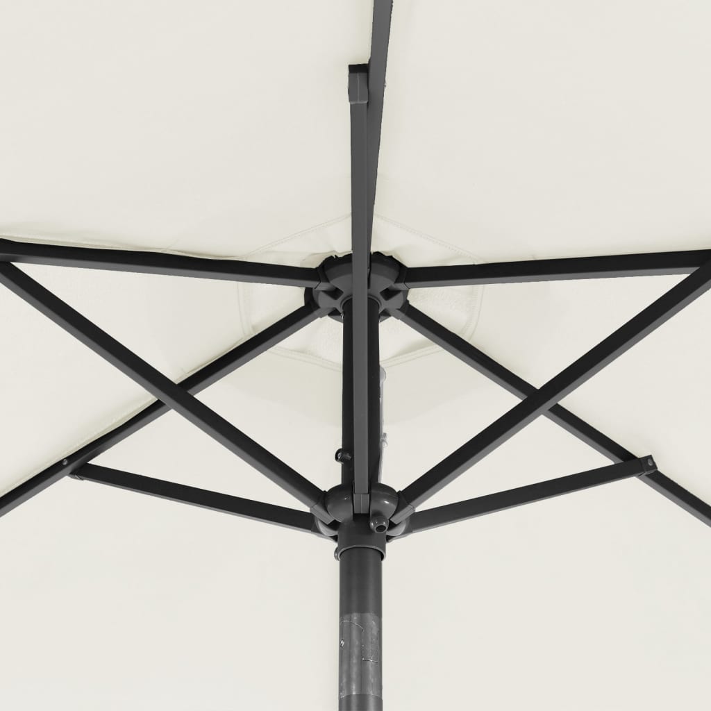 Garden Parasol With Leds And Steel Pole 225X225X212Cm