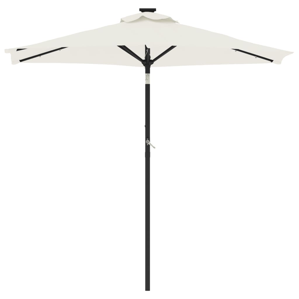 Garden Parasol With Leds And Steel Pole 225X225X212Cm