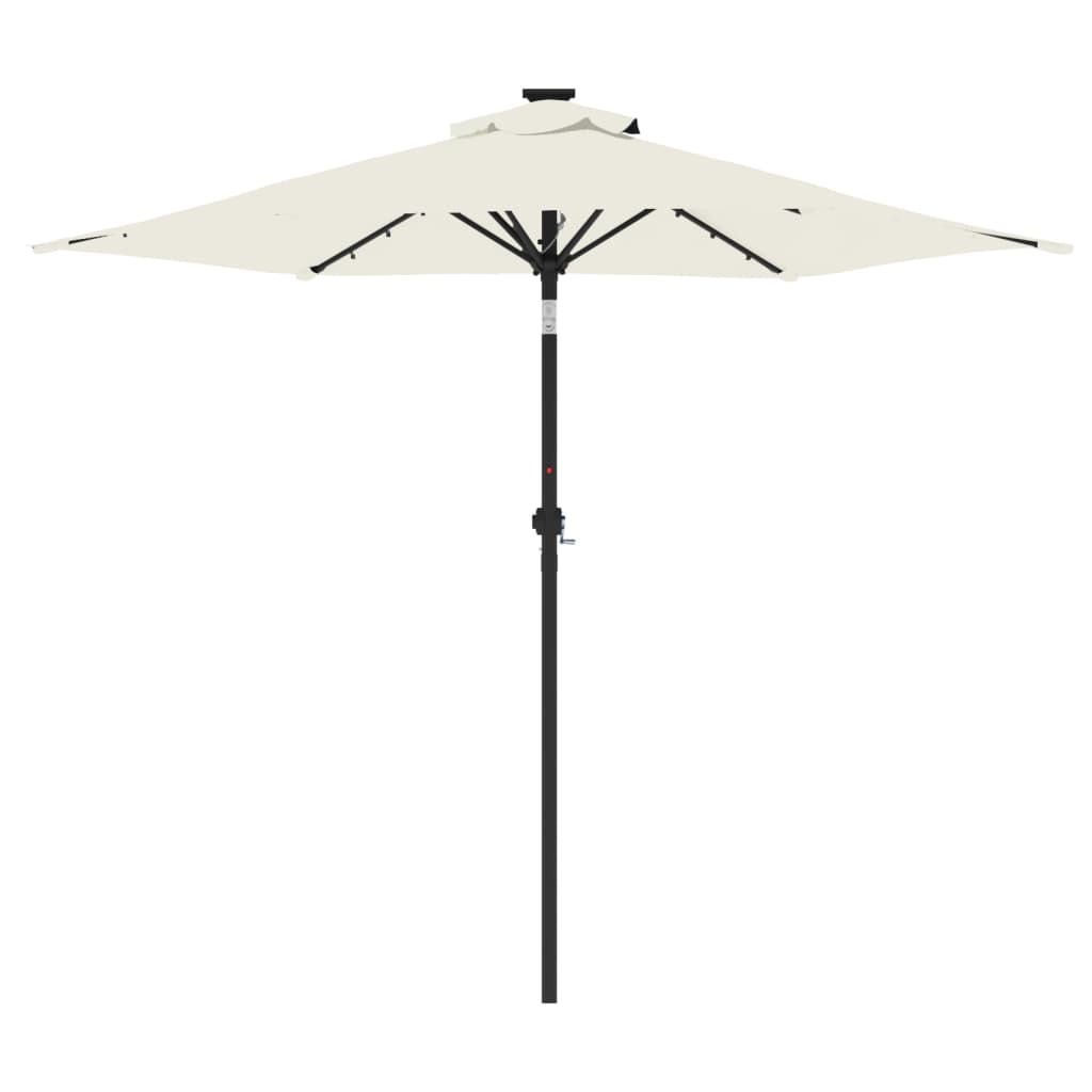 Garden Parasol With Leds And Steel Pole 225X225X212Cm