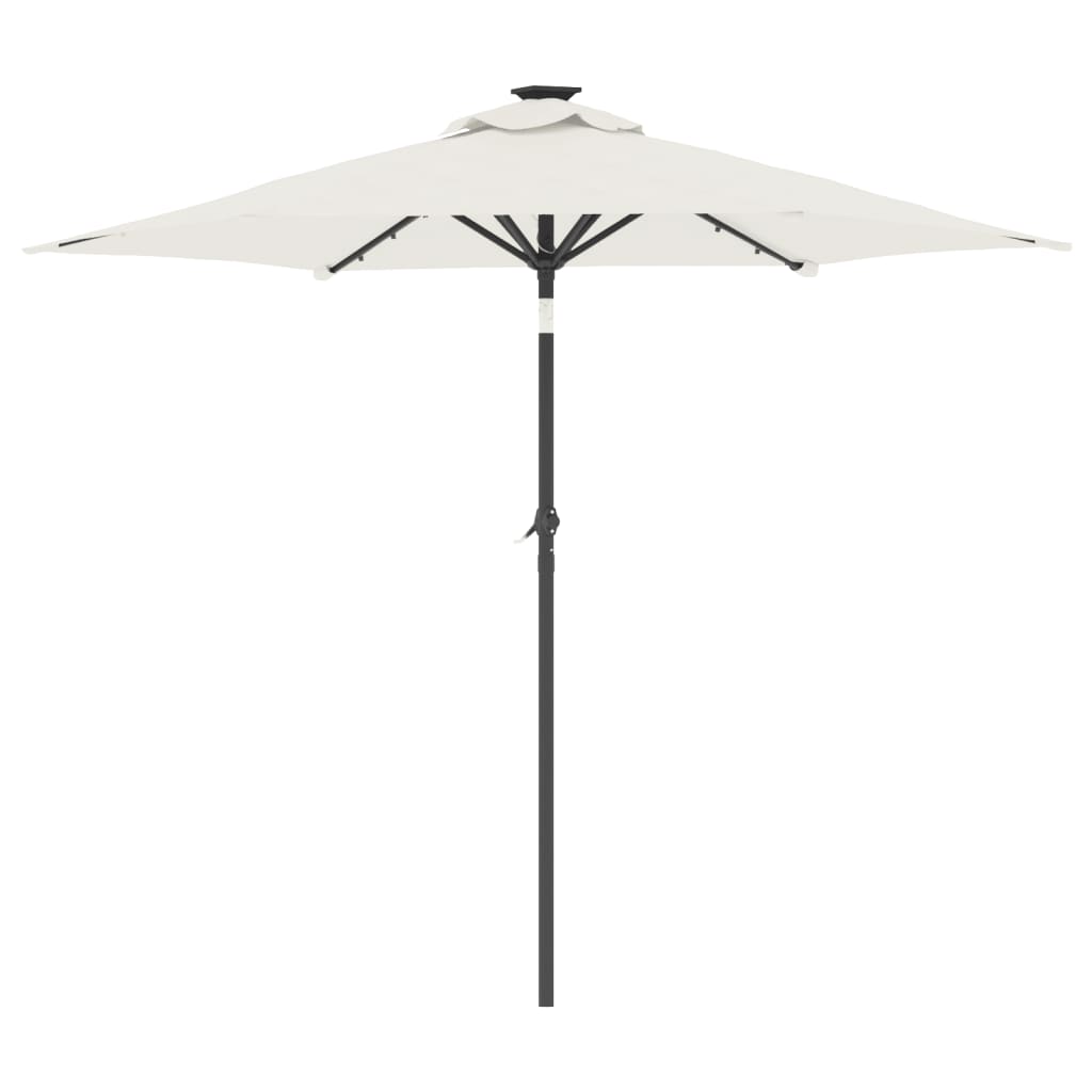 Garden Parasol With Leds And Steel Pole 225X225X212Cm