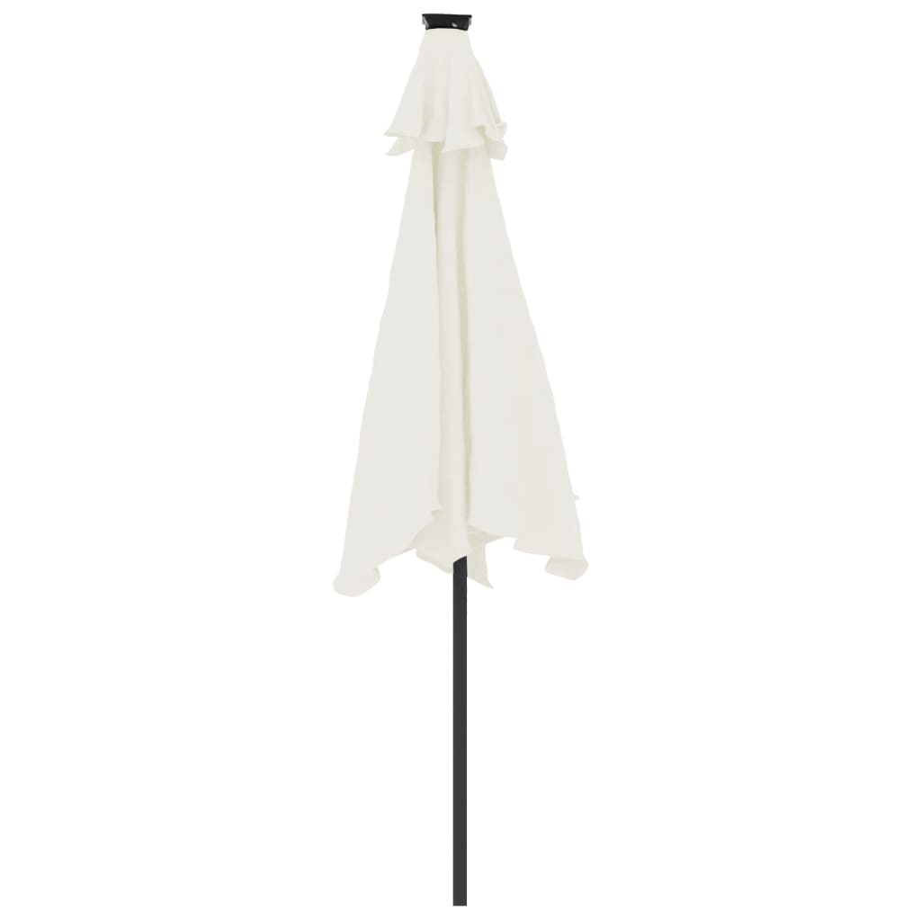 Garden Parasol With Leds And Steel Pole 225X225X212Cm