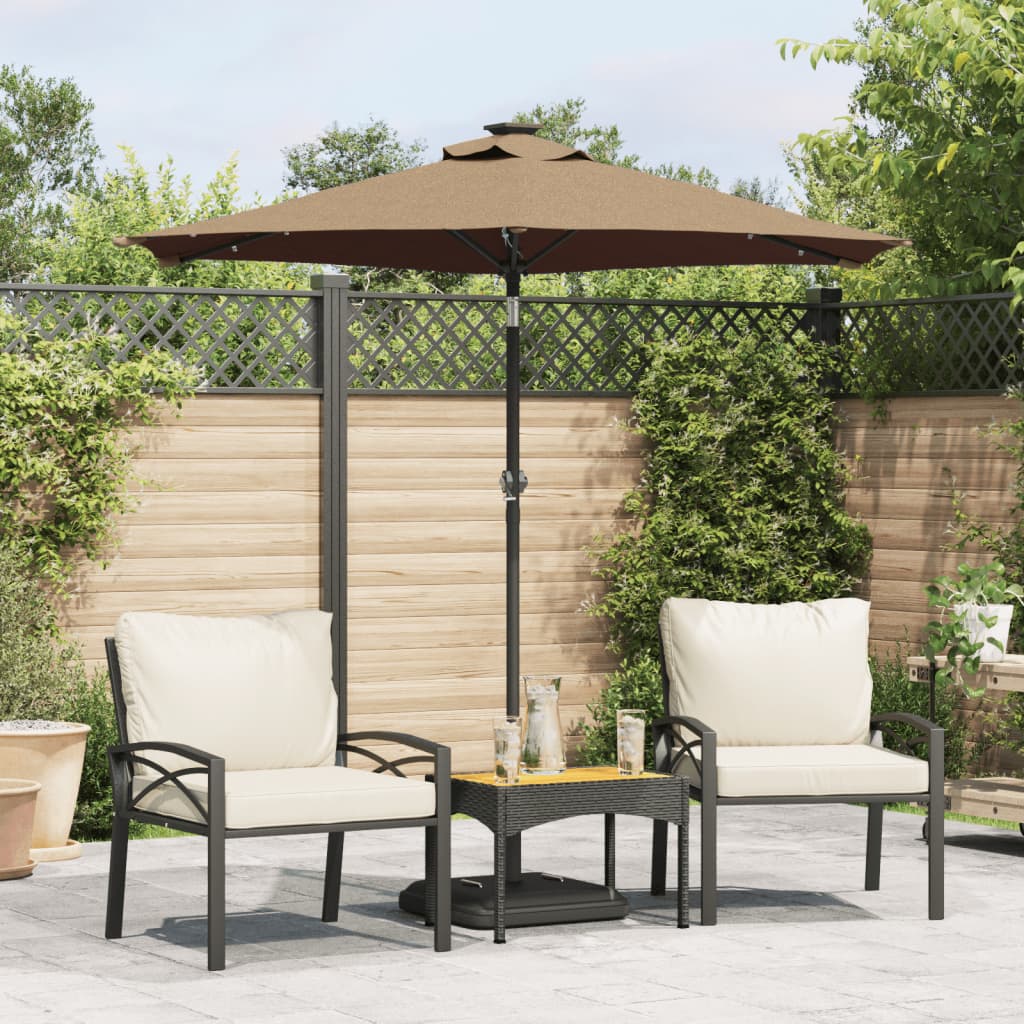 Garden Parasol With Leds And Steel Pole 225X225X212Cm