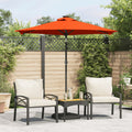 Garden Parasol With Leds And Steel Pole 225X225X212Cm