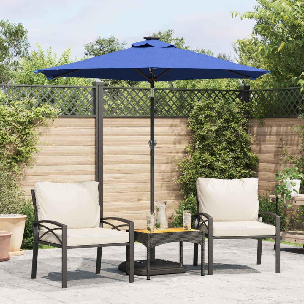 Garden Parasol With Leds And Steel Pole 225X225X212Cm