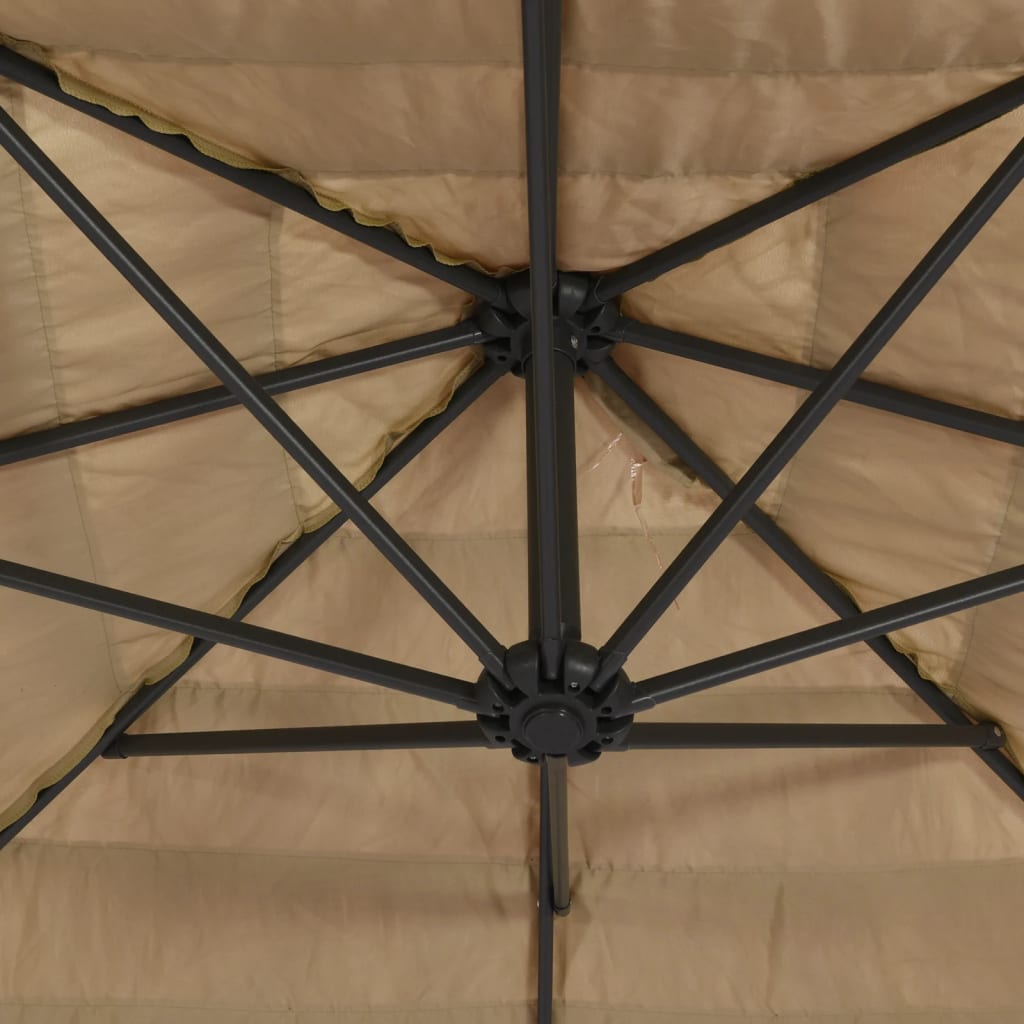 Garden Parasol Steel Pole brown green blue white Fabric (100% polyester) straw 2