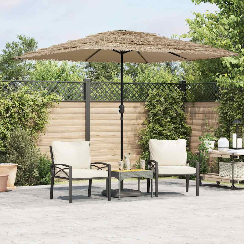 Garden Parasol Steel Pole brown green blue white Fabric (100% polyester) straw 2