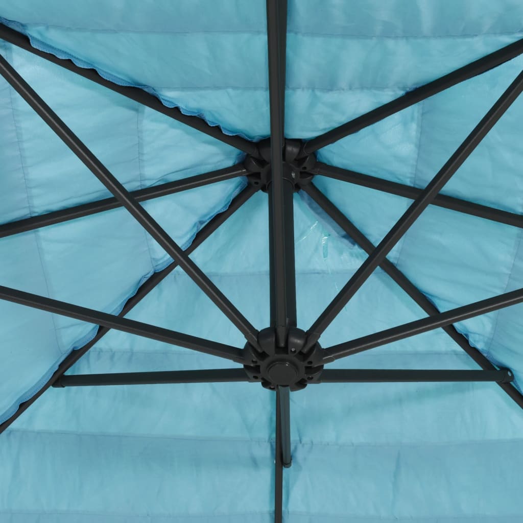Garden Parasol Steel Pole brown green blue white Fabric (100% polyester) straw 2