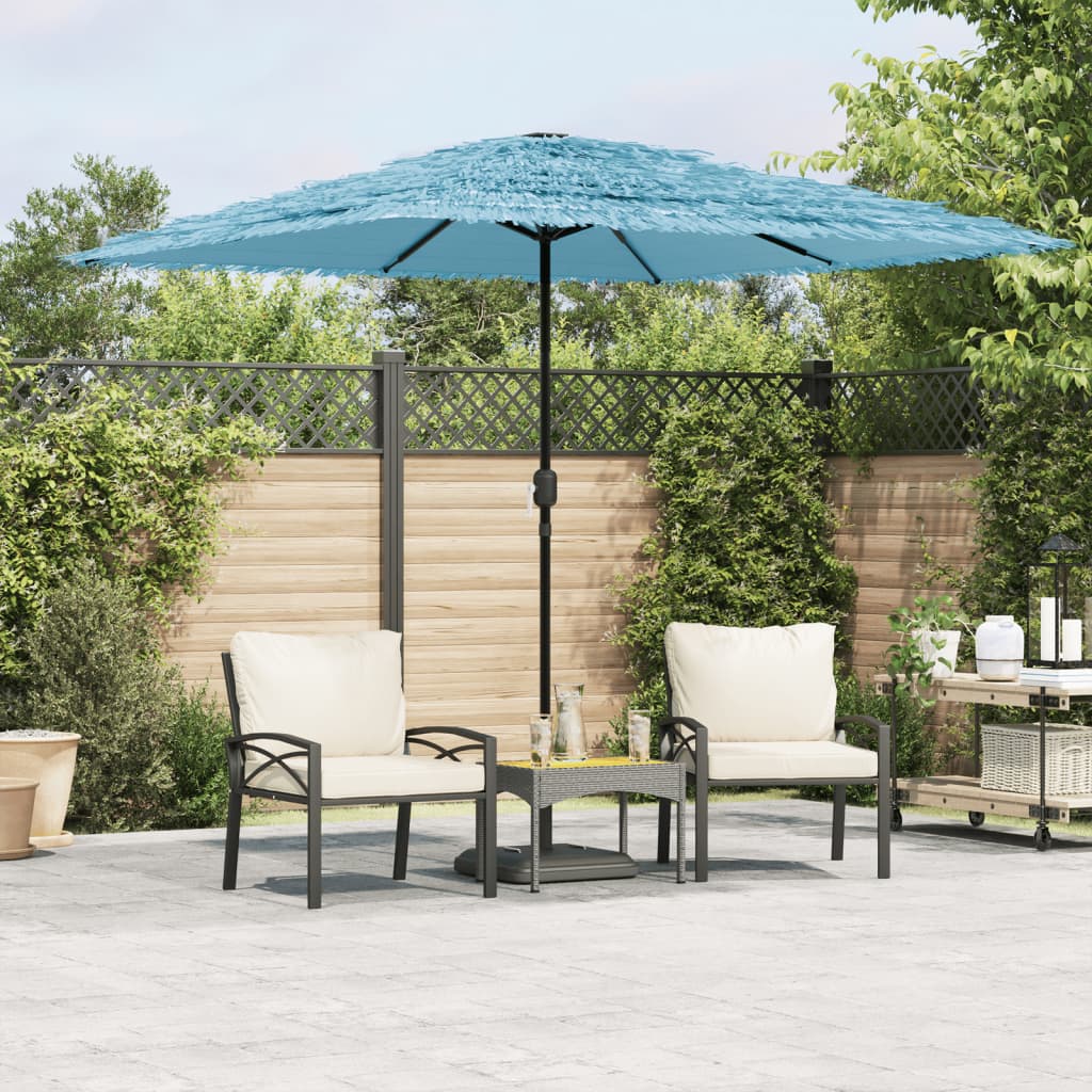 Garden Parasol Steel Pole brown green blue white Fabric (100% polyester) straw 2