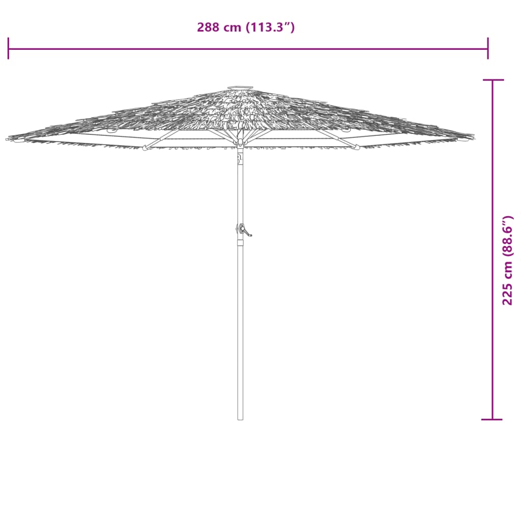 Garden Parasol With Steel Pole