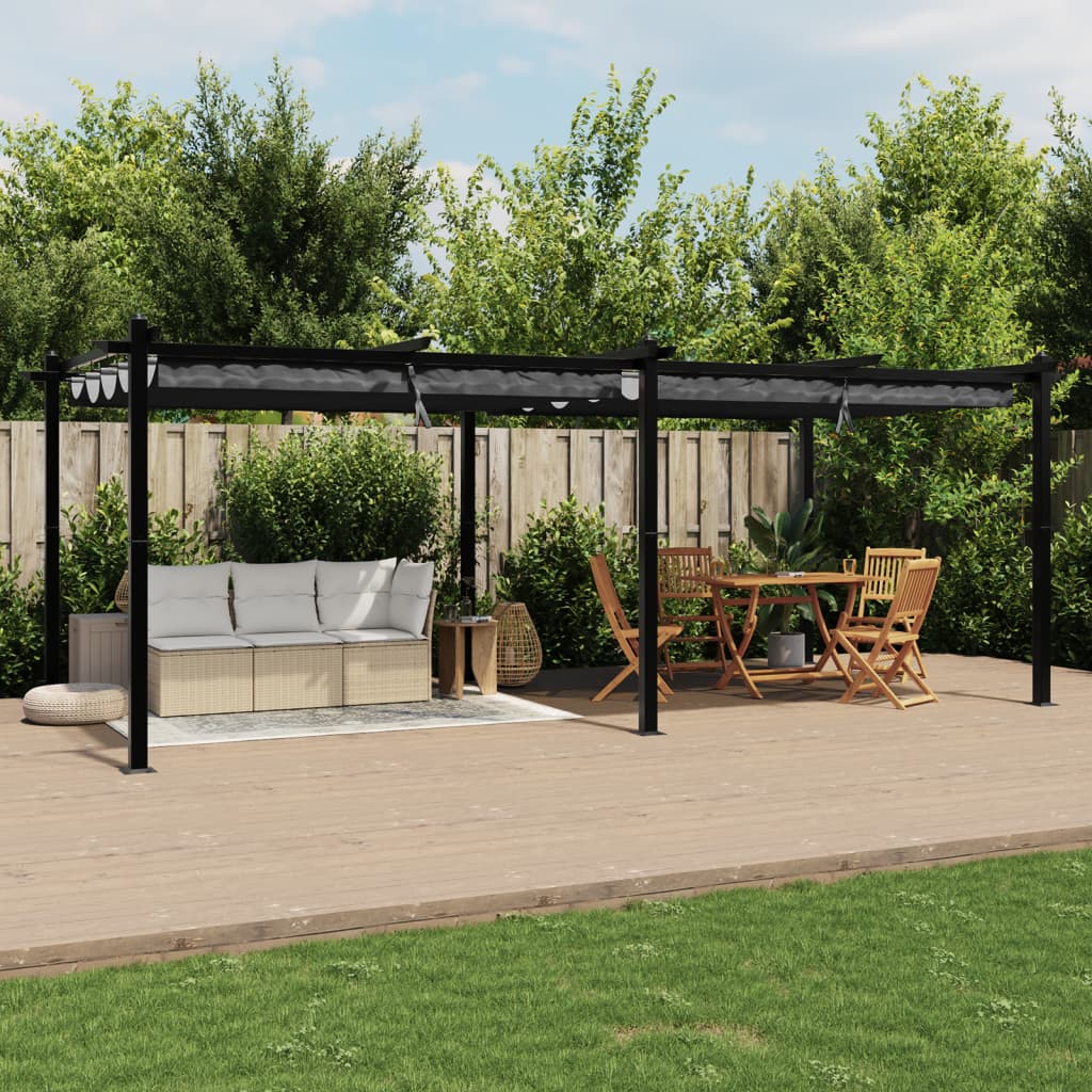 Garden Gazebo With Retractable Roof 3X6 M Aluminium