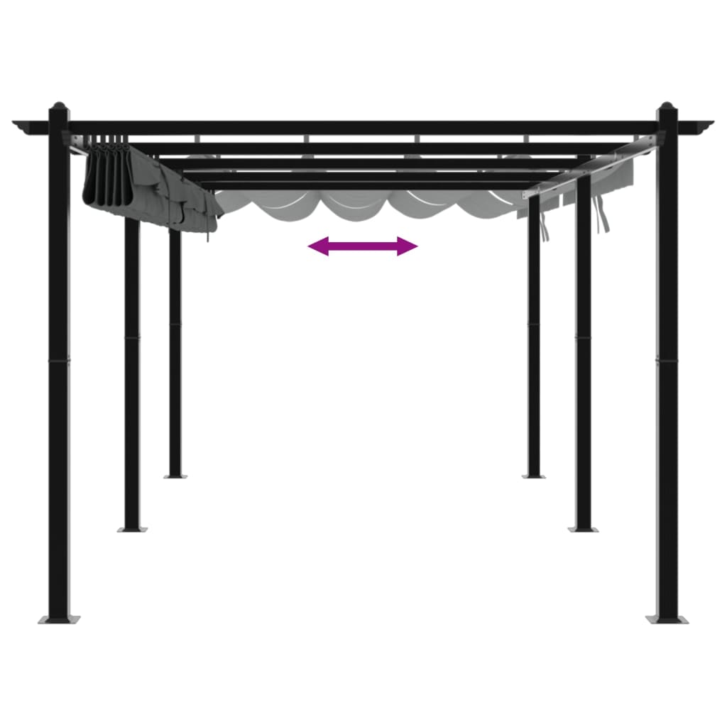 Garden Gazebo With Retractable Roof 3X6 M Aluminium