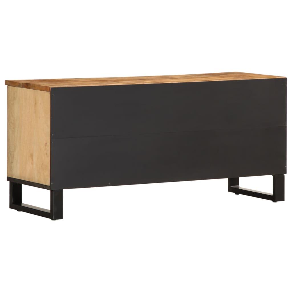 Media Storage Cabinet Tv 100X34X46 Cm Solid Wood Acacia Multicolour Light Brown