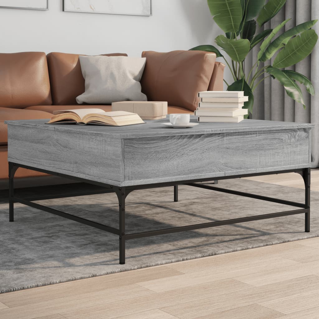 Coffee Table 95X95X45 Cm Engineered Wood And Metal