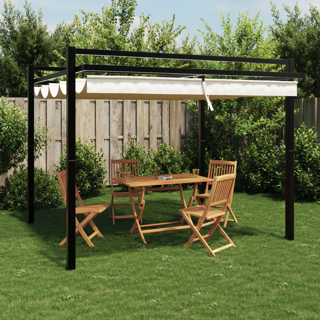 Garden Gazebo With Retractable Roof 3X3 M Aluminium