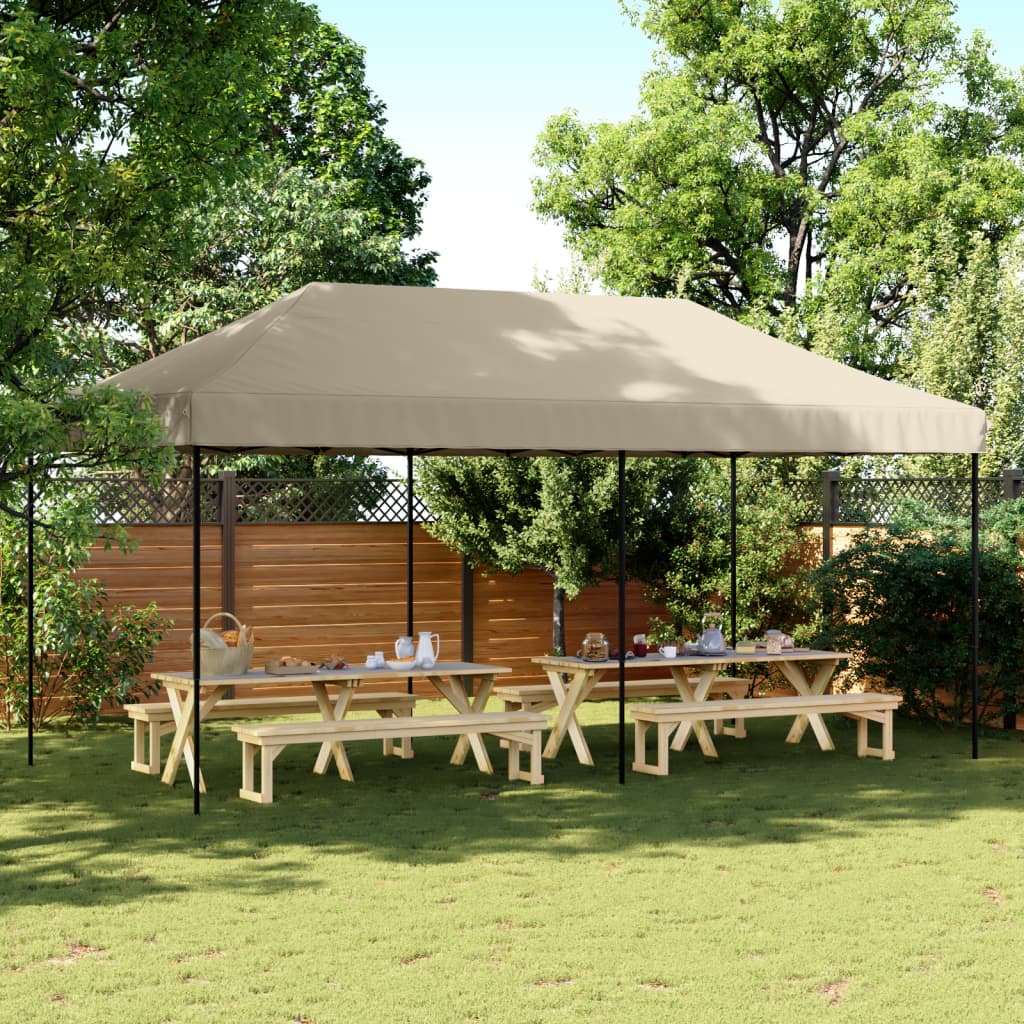Foldable Party Tent Pop-Up Taupe