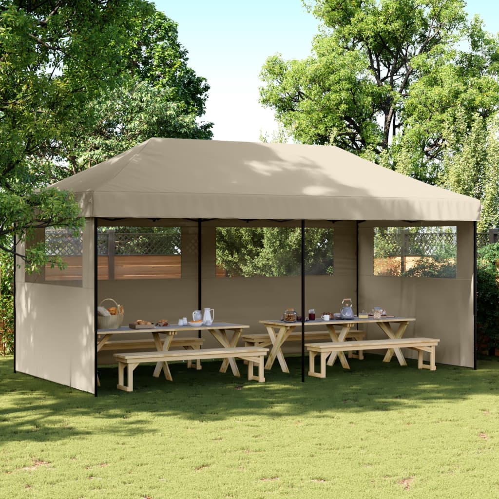 Foldable Party Tent Pop-Up Taupe