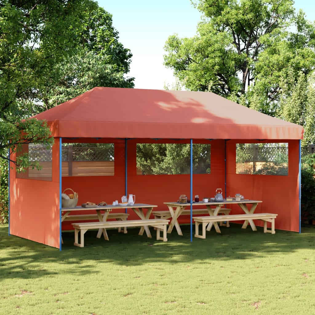 Foldable Party Tent Pop-Up 580X292X315 Cm Terracotta