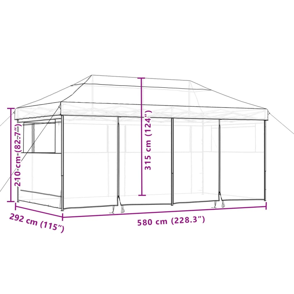 Foldable Party Tent Pop-Up Taupe