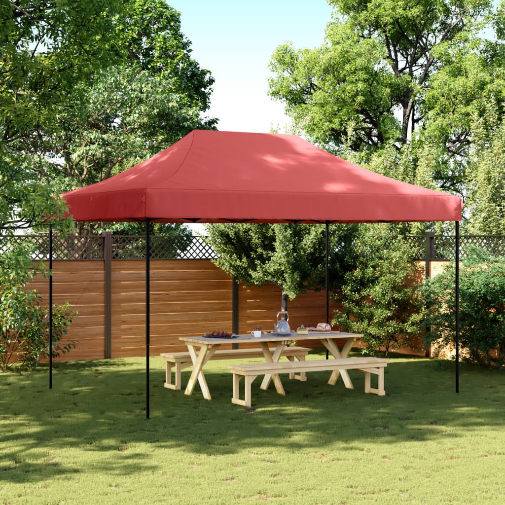 Gazebo Pop Up 3X3M Burgundy Folding Party Tent Waterproof Garden Camping Gear