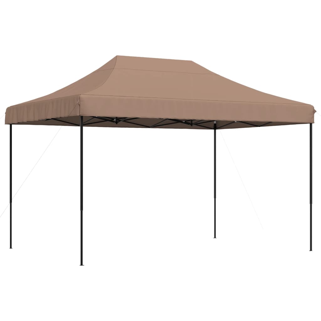 Gazebo Pop Up 410X279Cm Brown Folding Party Tent Waterproof Garden Canopy Withou