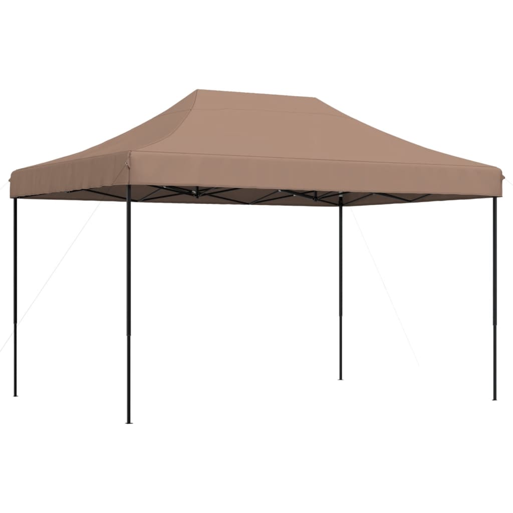 Gazebo Pop Up 410X279Cm Brown Folding Party Tent Waterproof Garden Canopy Withou