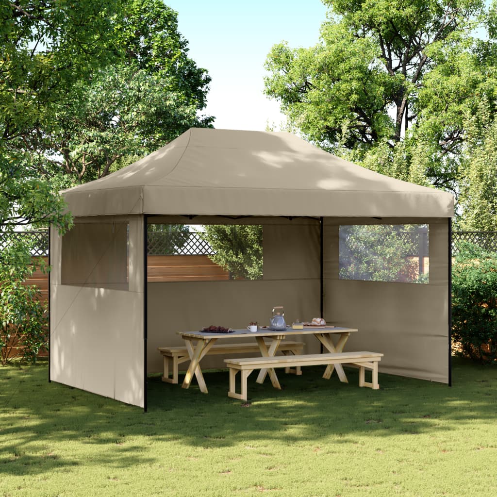 Foldable Party Tent Pop-Up Taupe