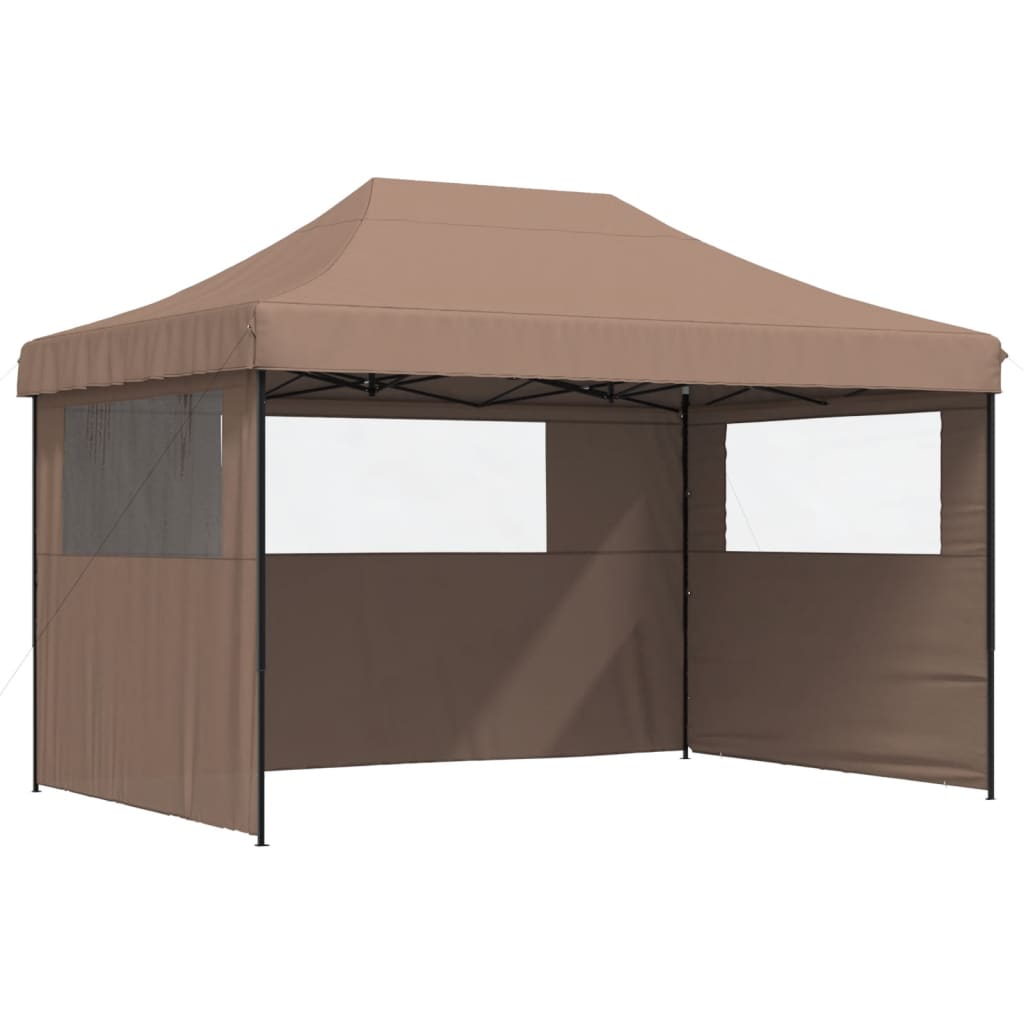 Gazebo Pop Up 410X279Cm Brown Folding Party Tent Waterproof Garden Canopy Withou