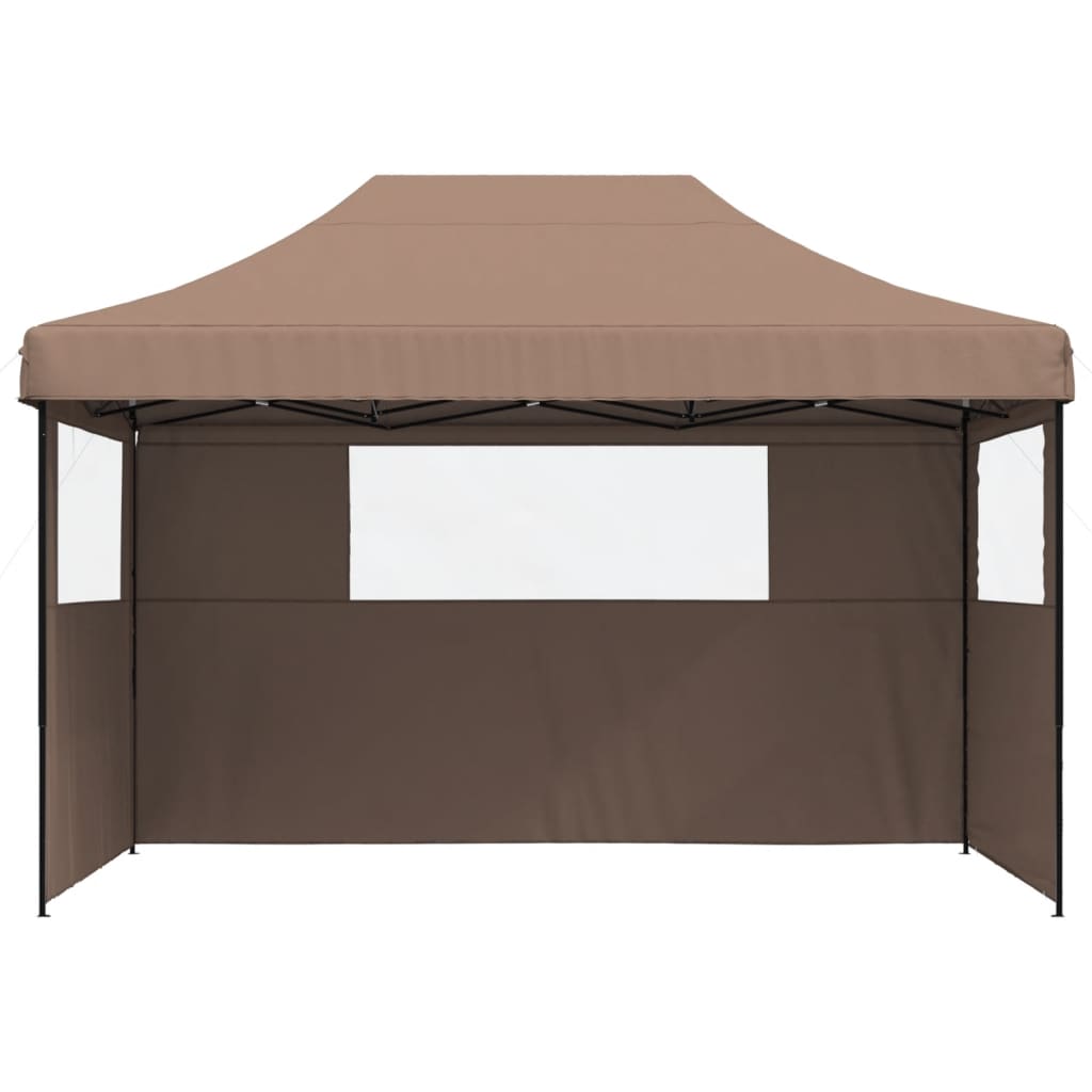 Gazebo Pop Up 410X279Cm Brown Folding Party Tent Waterproof Garden Canopy Withou