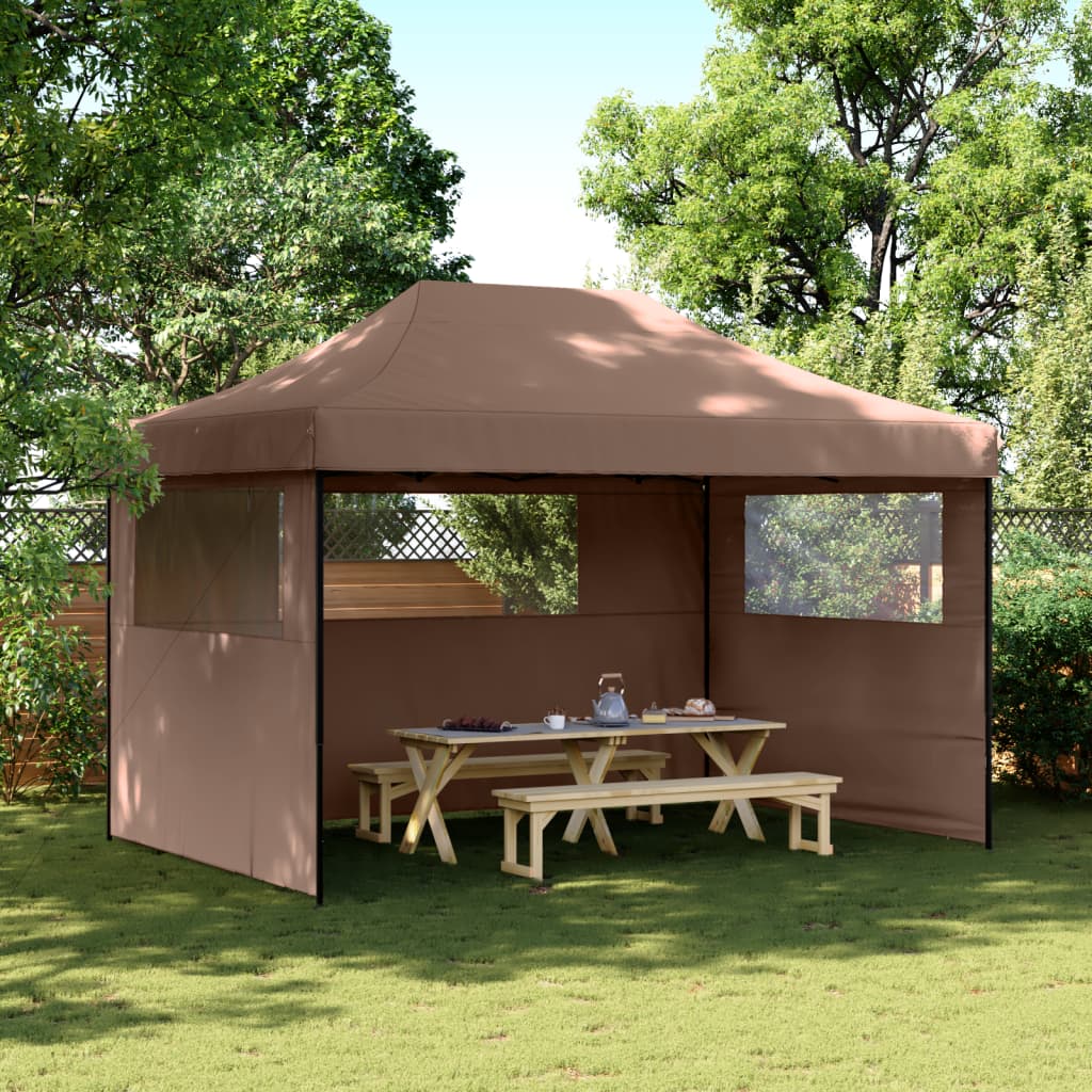 Foldable Party Tent Pop-Up 410X279X315 Cm Brown