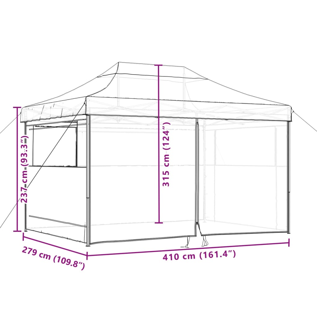 Foldable Party Tent Pop-Up Beige
