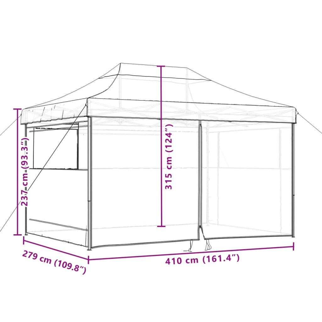 Foldable Party Tent Pop-Up Orange