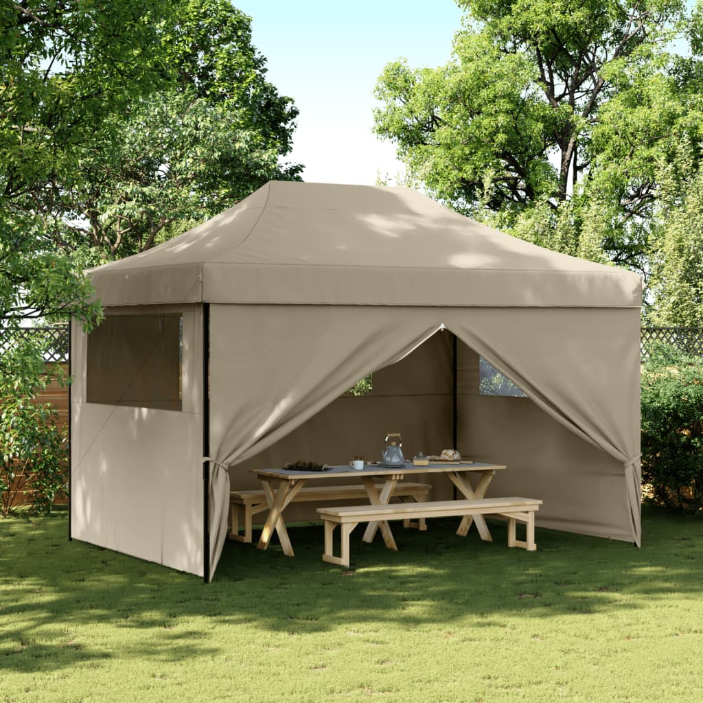 Foldable Party Tent Pop-Up Taupe