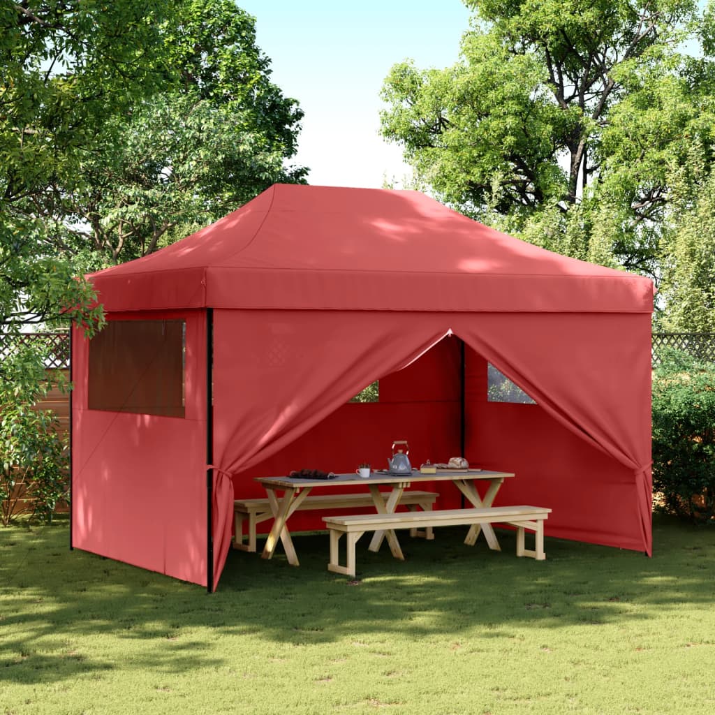 Foldable Party Tent Pop-Up Burgundy