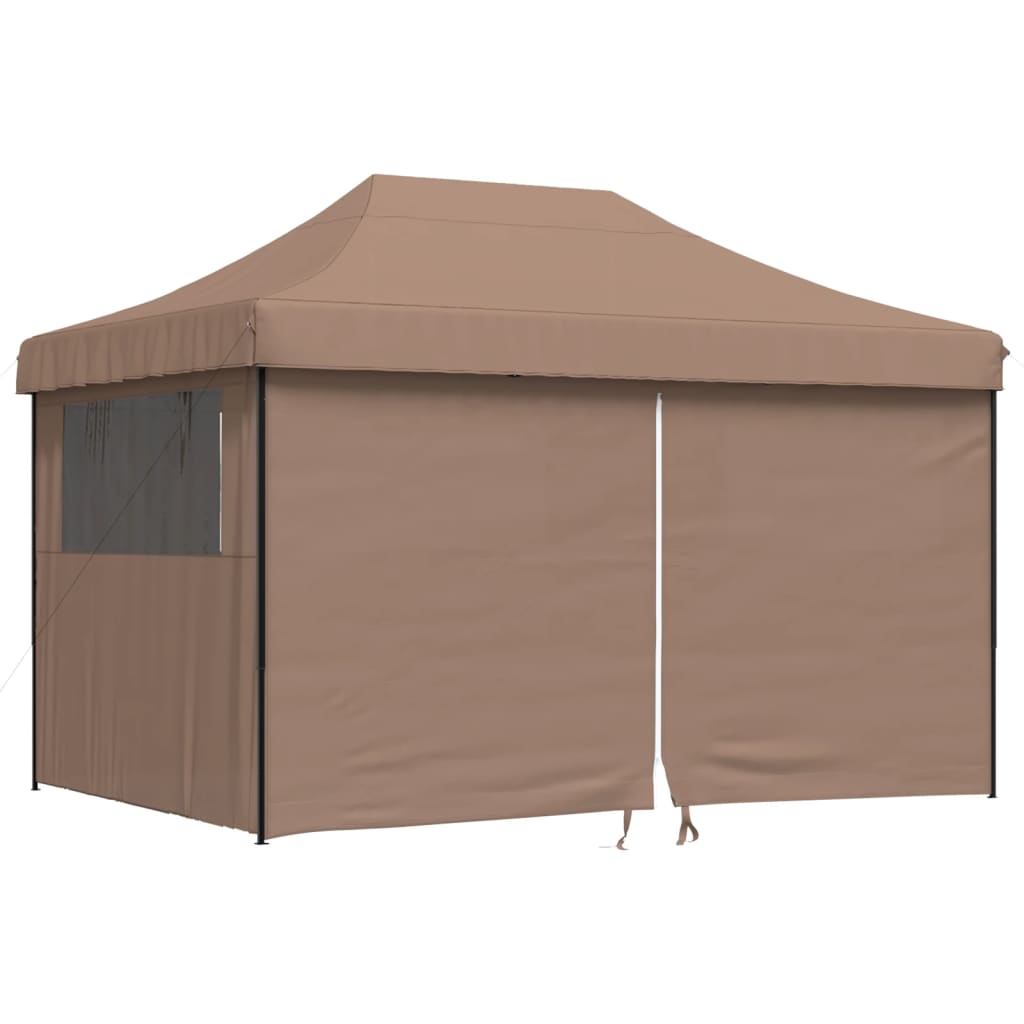 Gazebo Pop Up 410X279Cm Brown Folding Party Tent Waterproof Garden Canopy Withou