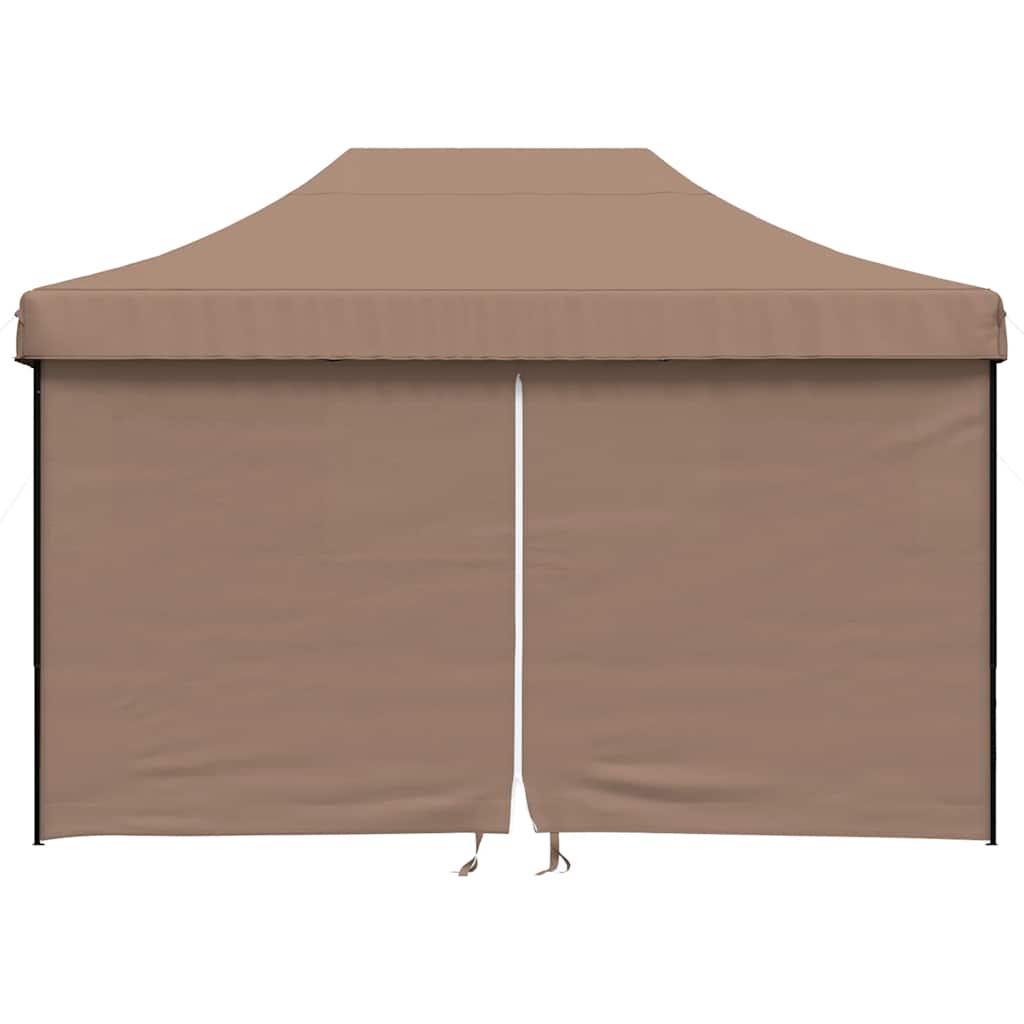 Gazebo Pop Up 410X279Cm Brown Folding Party Tent Waterproof Garden Canopy Withou