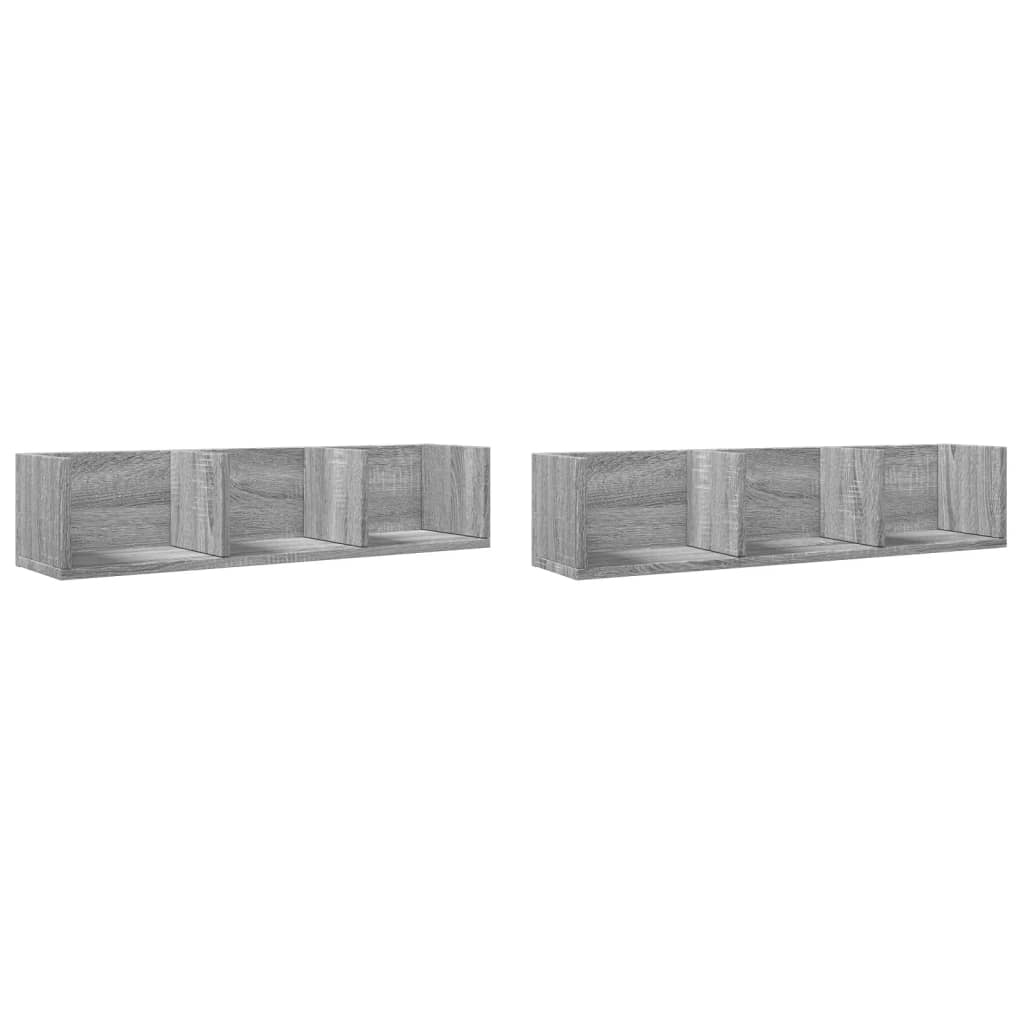 Wall Cabinets 2 Pcs 75X18X16.5 Cm Engineered Wood