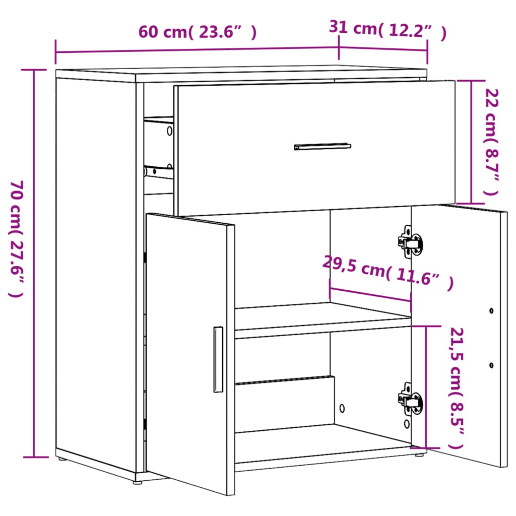 Sideboard 60X31X70 Cm Engineered Wood
