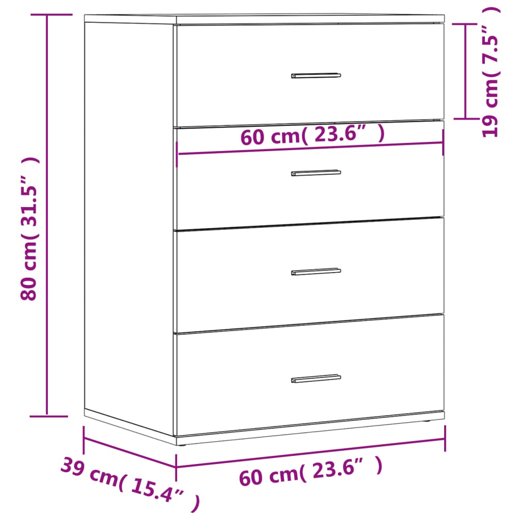 Sideboard 60X39X80 Cm Engineered Wood