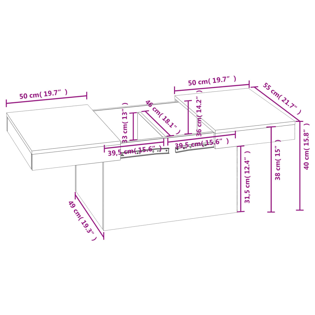 Coffee Table 100X55X40 Cm Engineered Wood