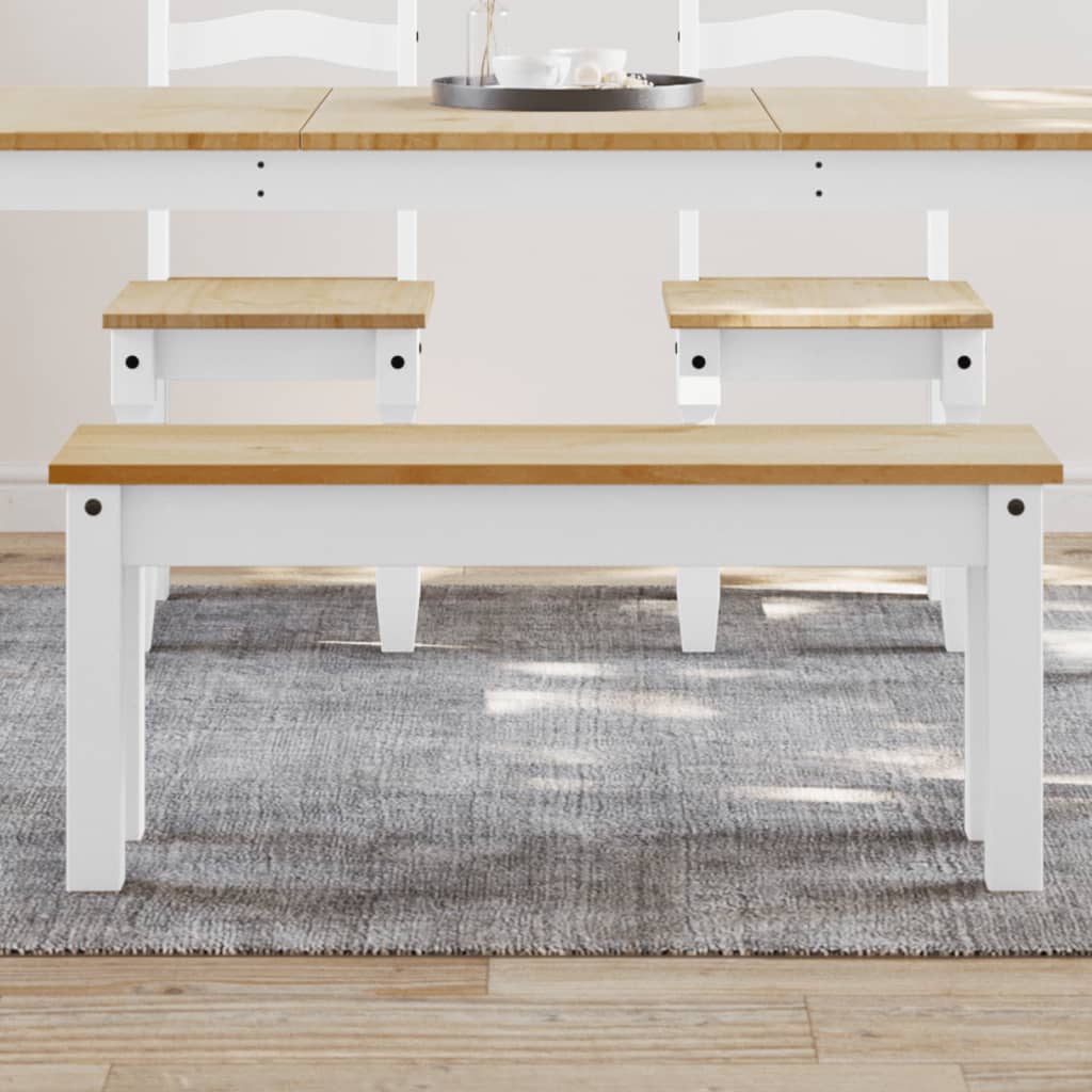 Kitchen & Dining Benches Panama Solid Pine Bench 105cm Hallway Garden Wooden Sea