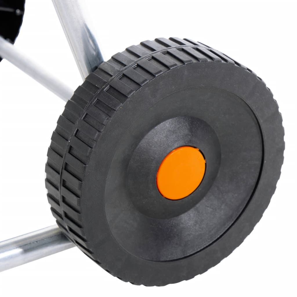 Garden Hose Storage Reel Cart 60m Heavy Duty Galvanised Steel Trolley Wheels LED