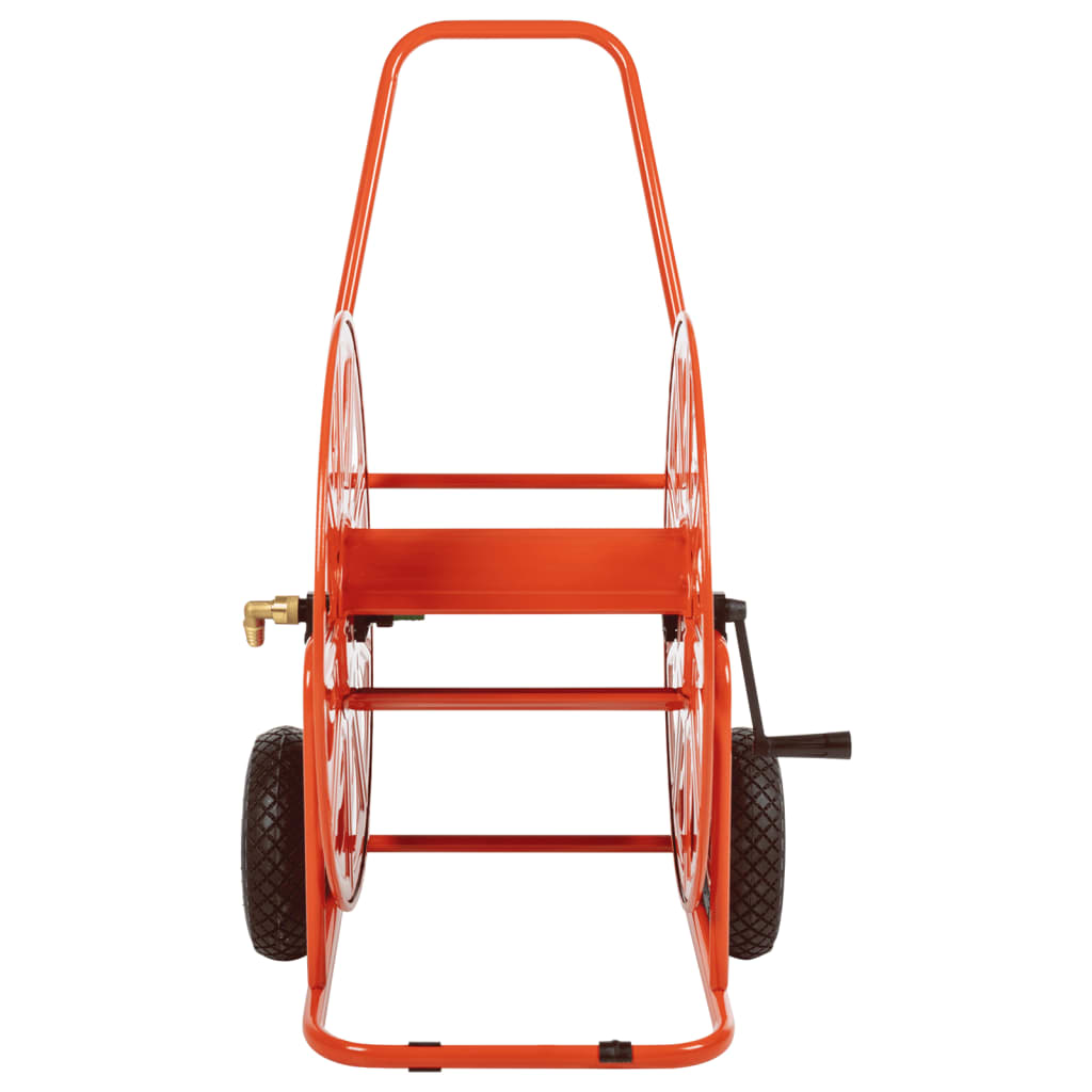 Garden Hose Storage Reel Cart 140m Heavy Duty Steel Trolley Wheels Large Capacit