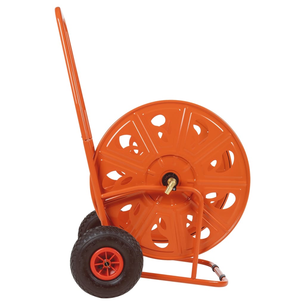 Garden Hose Storage Reel Cart 140m Heavy Duty Steel Trolley Wheels Large Capacit
