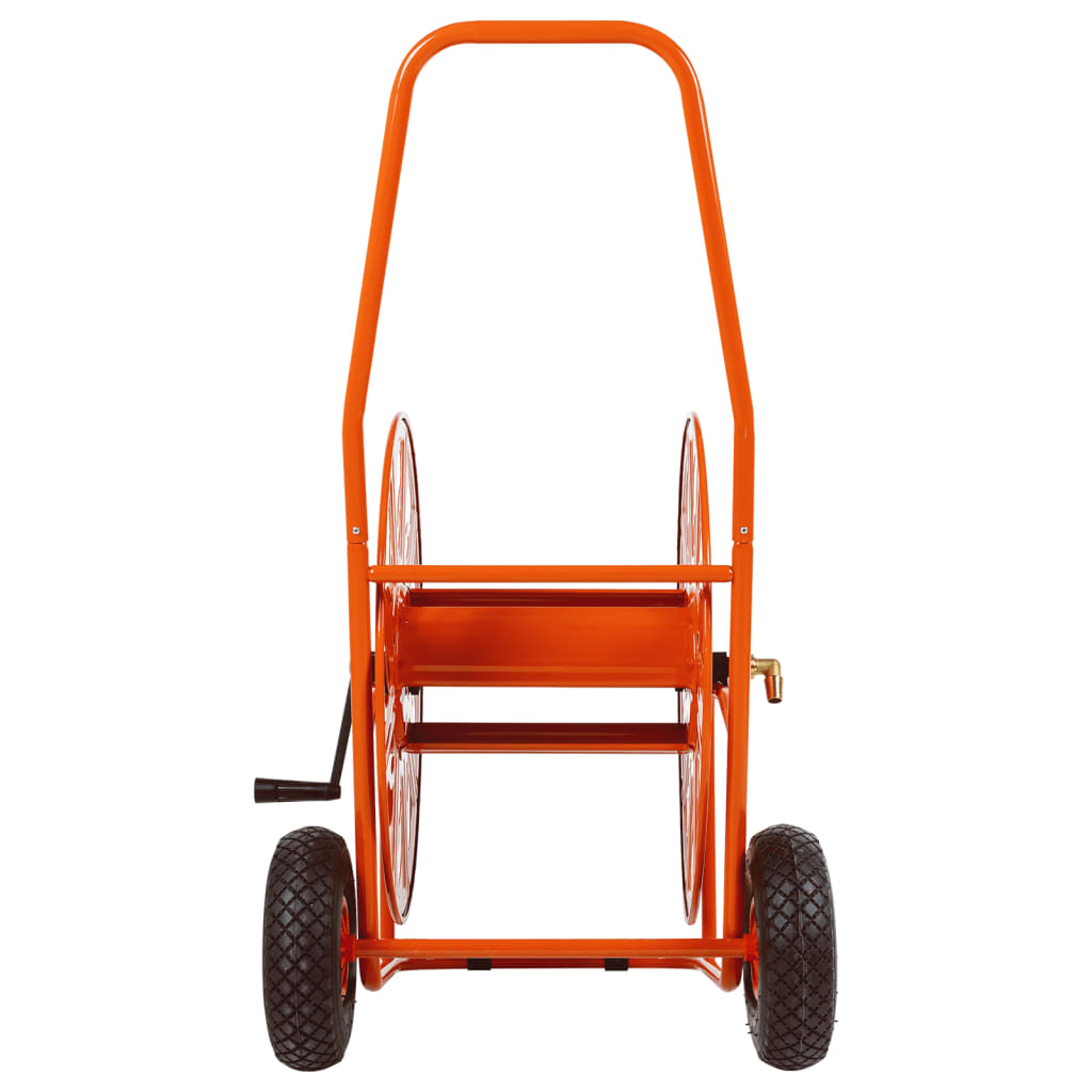 Garden Hose Storage Reel Cart 140m Heavy Duty Steel Trolley Wheels Large Capacit