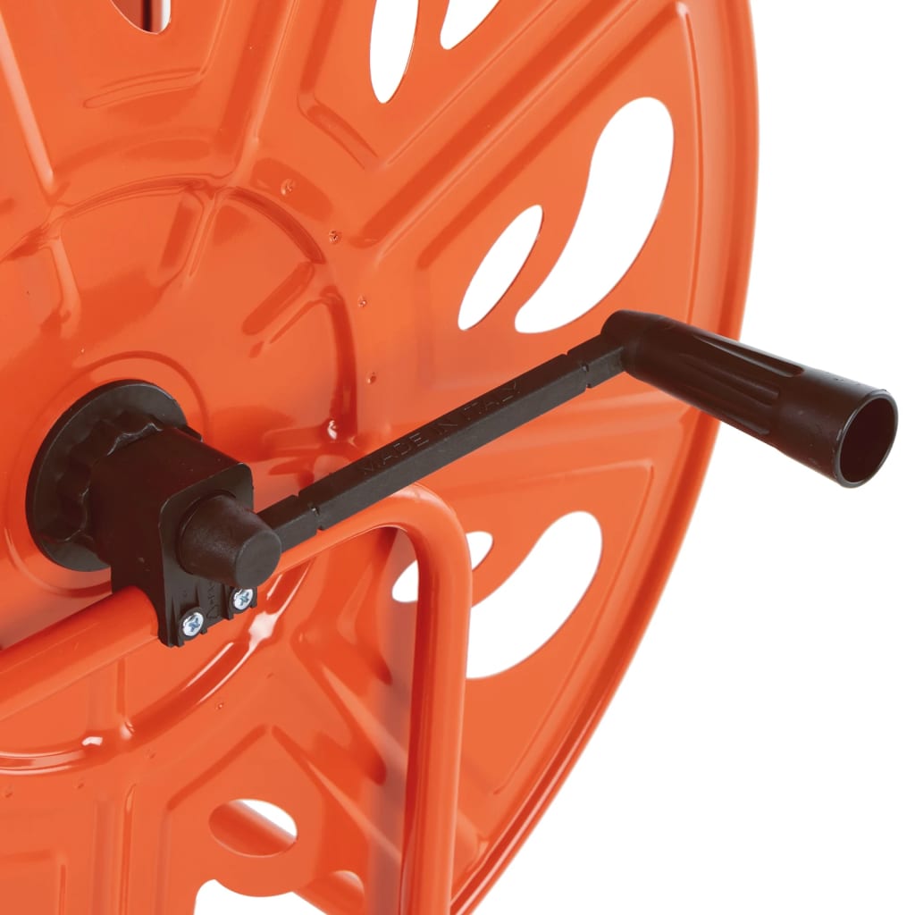 Garden Hose Storage Reel Cart 140m Heavy Duty Steel Trolley Wheels Large Capacit