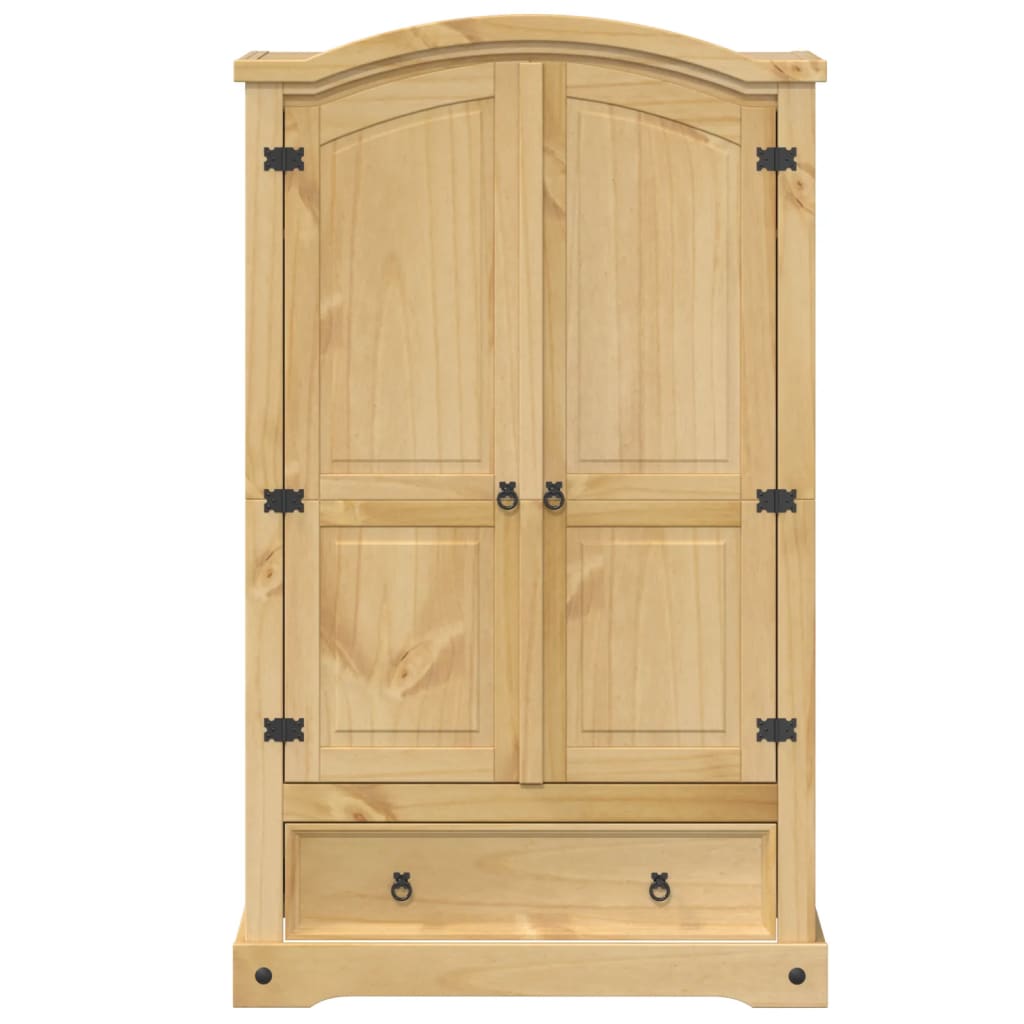 Wardrobe "Corona" 101X52X170 Cm Solid Wood Pine engineered wood metal 101 cm