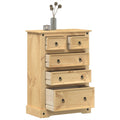 Chest Of Drawers Corona 80X43X114 Cm Solid Wood Pine