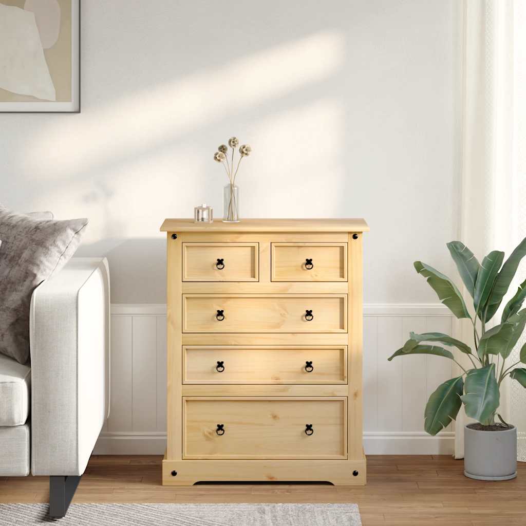 Storage Chests Corona Solid Pine Chest of Drawers 92cm Tallboy Bedroom Cabinet 9
