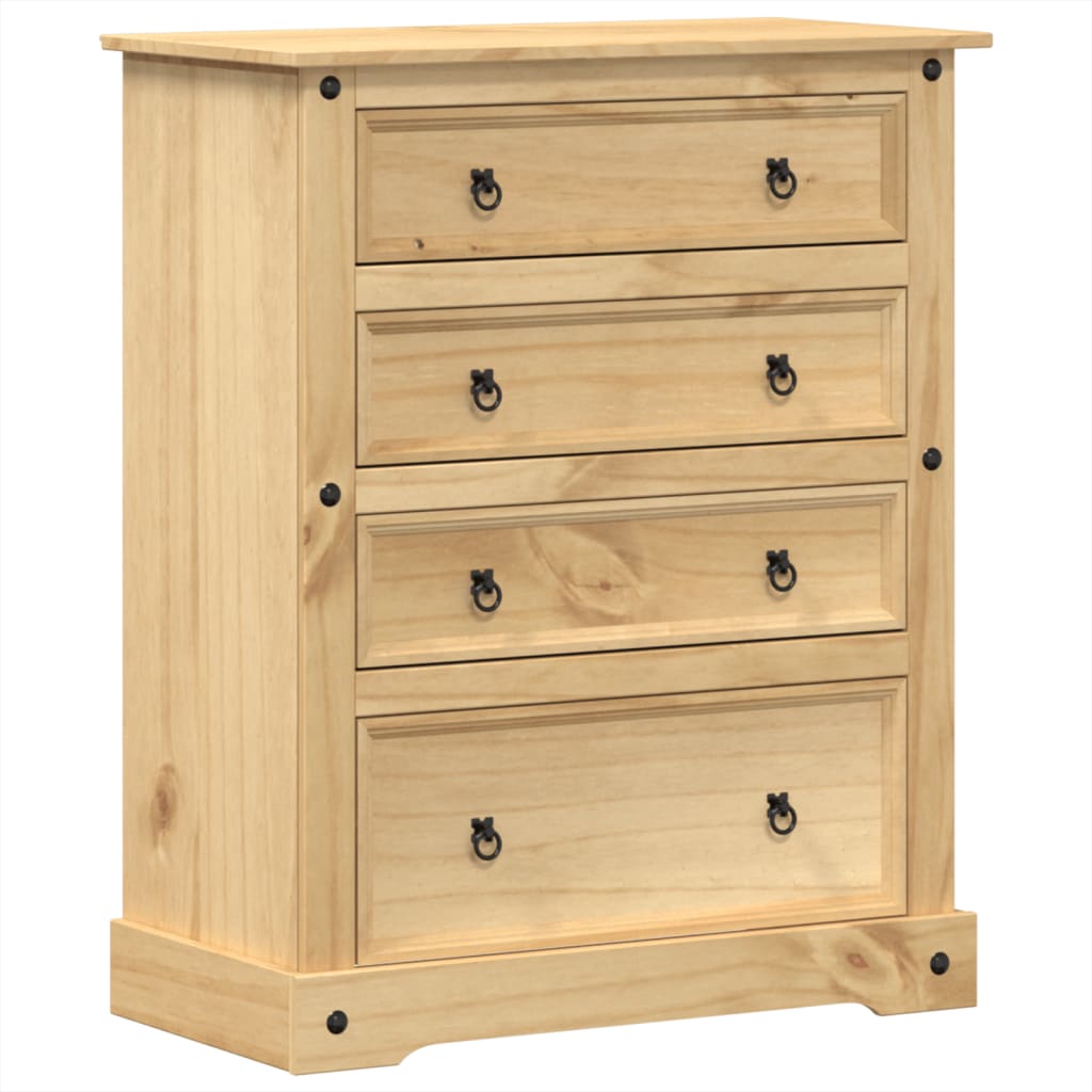 Chest Of Drawers Corona 92X48X114 Cm Solid Wood Pine